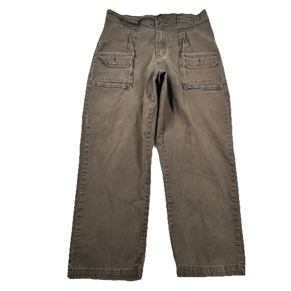 Vtg Cabela's Pants Mens 33 7-Pocket Cargo Hiker Utility Canvas Brown Y2K Loose